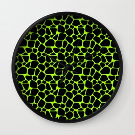 Neon Safari Lime Green & Black Wall Clock