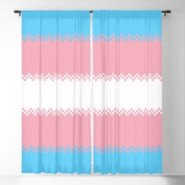 pixel pride- trans pride flag Blackout Curtain | Pattern, Pop Art, Digital, Lightblue, Trans, Lgbt, Pink, Transpride, Graphicdesign, White 