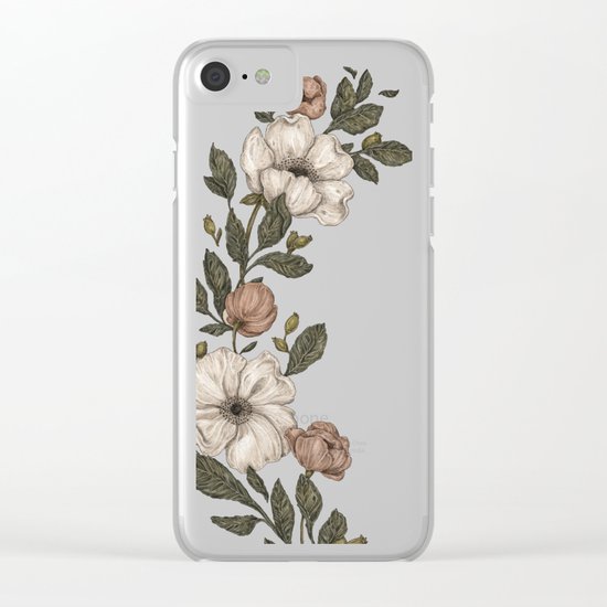 Floral Laurel Clear iPhone Case