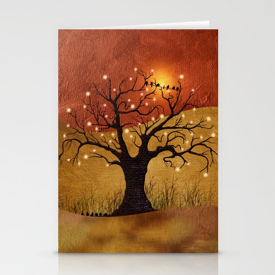sunset and lights Stationery Cards