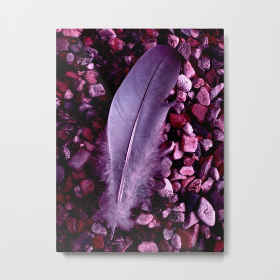 purple feather macro XXI Metal Print