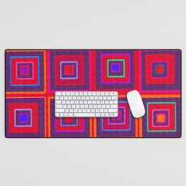 Large Colorful Squares Red Purple Orange Palette #decor #society6 #buyart Desk Mat