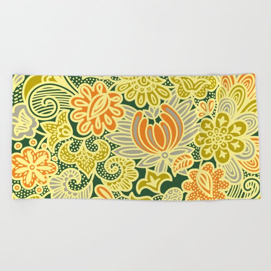 Summer flowers Beach Towel