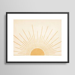 Boho Sun no. 5 Yellow Framed Art Print