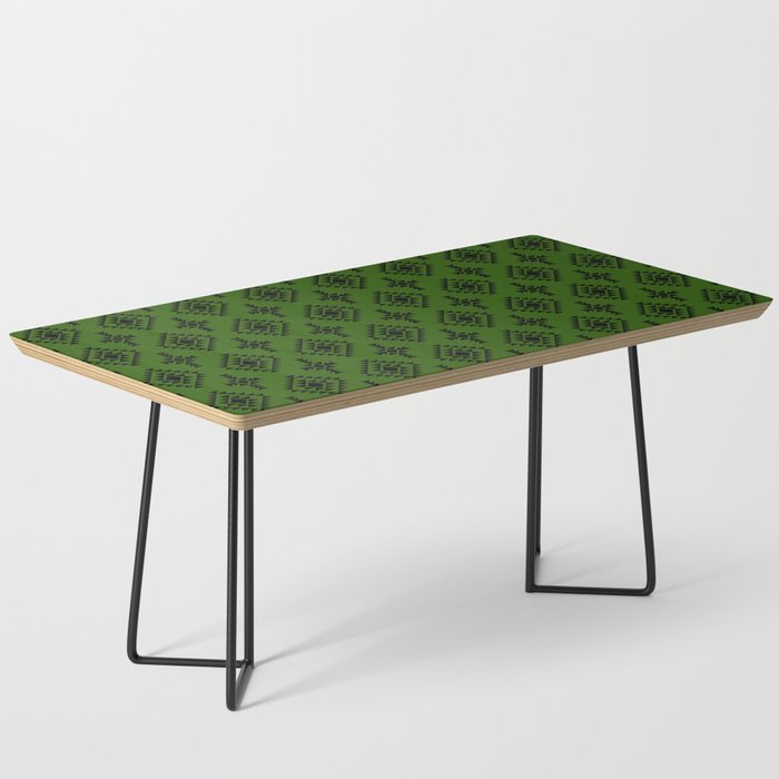 Green and Black Native American Tribal Pattern Coffee Table