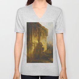 Part of the south front of the courtyard of Falkland Palace - David Roberts  V Neck T Shirt