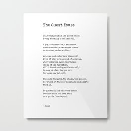 The Guest House by Rumi - Typewriter Print - Literature Metal Print