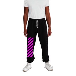 Diagonal Stripes (Magenta & White Pattern) Sweatpants