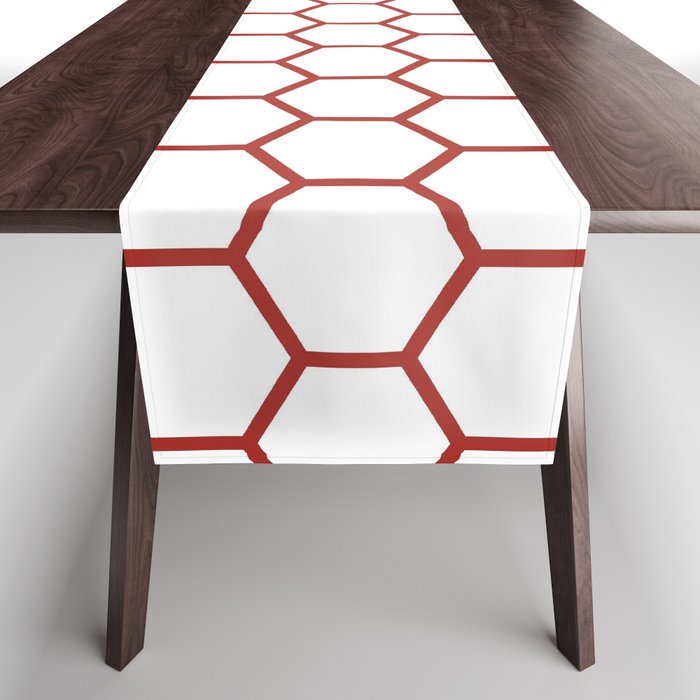 Honeycomb (Maroon & White Pattern) Table Runner
