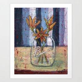 Flowers in Jar Art Print