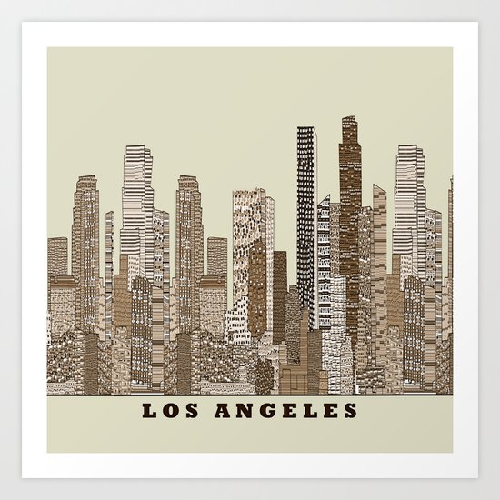 los angeles city Art Print