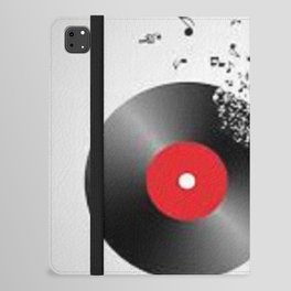 Vinyl with musical notes iPad Folio Case