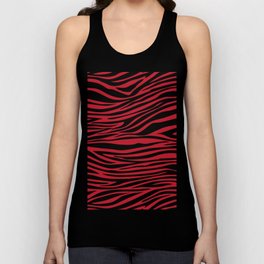 Zebra Print RED and BLACK Unisex Tank Top