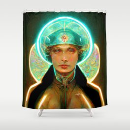 Cybernetic Angel Shower Curtain