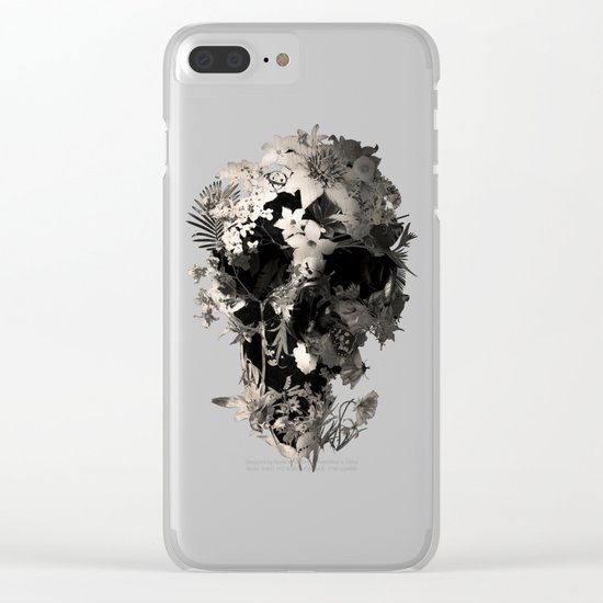 Spring Skull Monochrome Clear iPhone Case