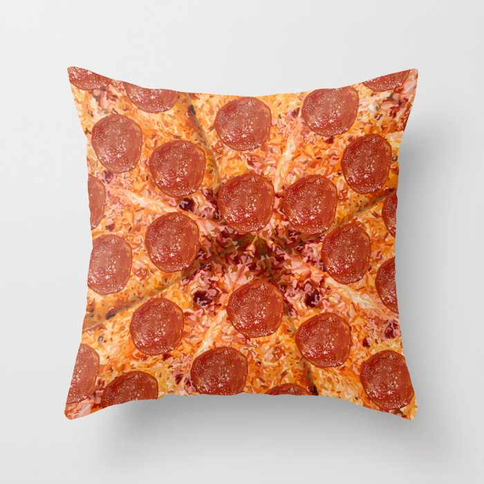 Pepperoni Cheese Pizza Pattern Throw Pillow