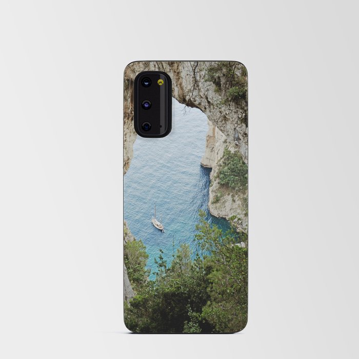 Capri Coastal Beauty - Awe- Natural Arch View – Nature's Sculptural Masterpiece in Italy Android Card Case