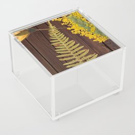 Yellow Pressed Flowers - Pretty Florals  Acrylic Box