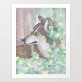 Wolf. Art Print | Painting, Animal, Nature 