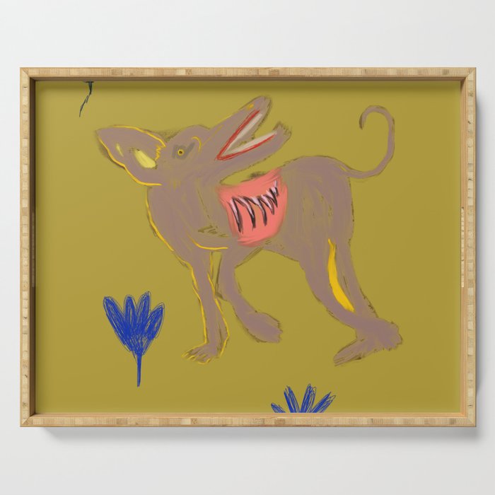 Coyote & Blue Flowers Serving Tray