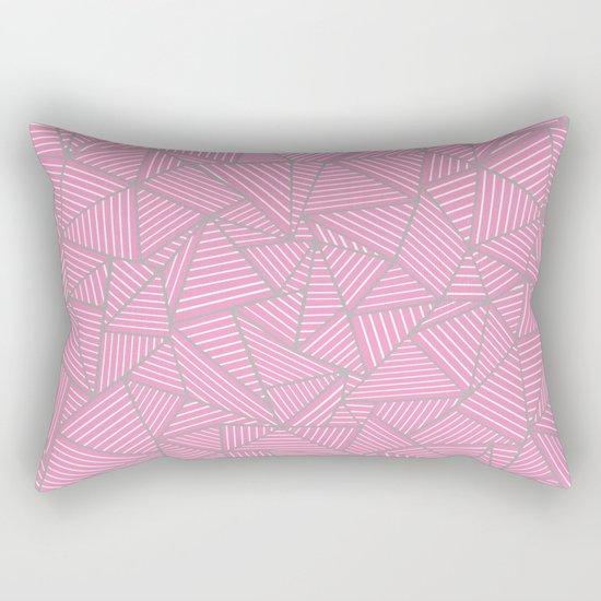 Ab Out Double Pink and Grey Rectangular Pillow