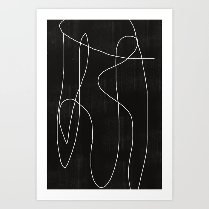 White Line Flow Art Print