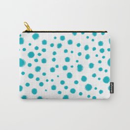 Dots turquoise modern minimal dorm college office minimalist decor Carry-All Pouch | Digital, Painting, Minimal, Abstract, Dot, Curated, Pattern, Acrylic, Painteddot, Minimalism 