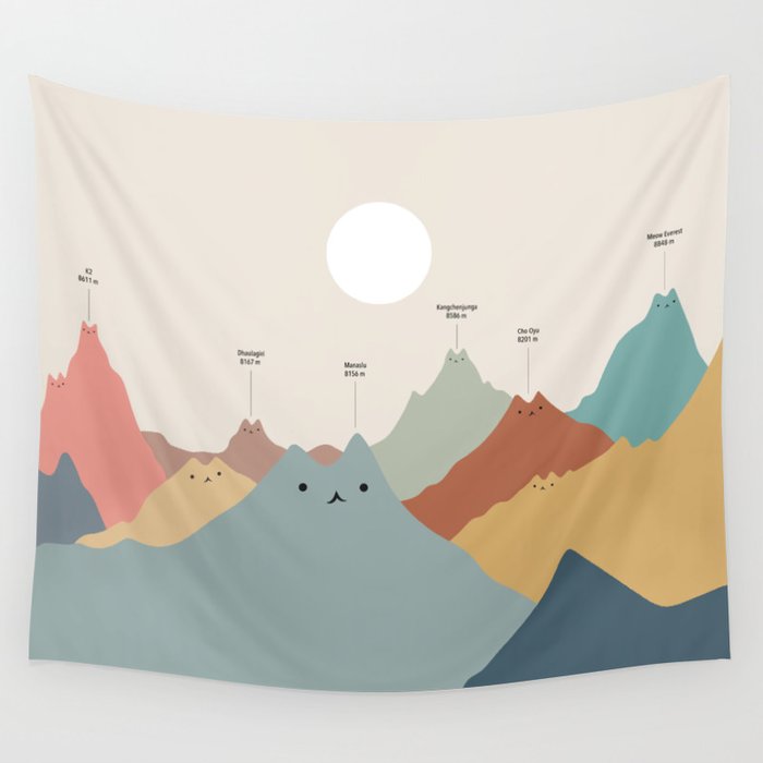 Cat Landscape 115: Himeowlaya Wall Tapestry