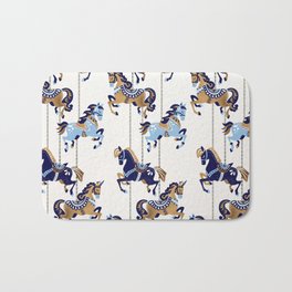 Carousel Horses – Copper & Blue Bath Mat