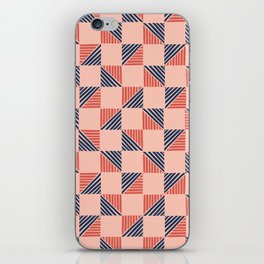 Abstract Shape Pattern 14 in Navy Blue Dusty Pink iPhone Skin