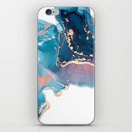 Turquoise + Magenta Fusion Smoke Abstract Swirl iPhone Skin