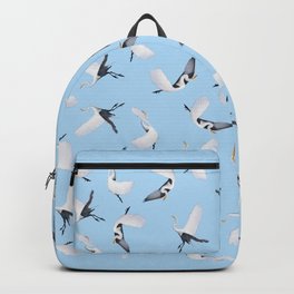 White Egret Traffic Blue Backpack