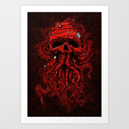 kraken skull Art Print