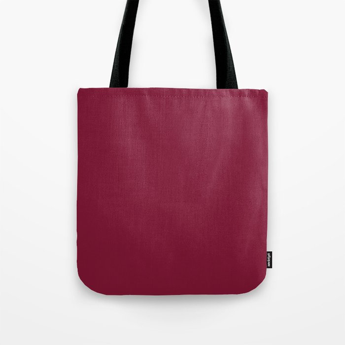 Dark Claret Violet Red Solid Color Popular Hues Patternless Shades of Maroon - Hex #7f1734 Tote Bag