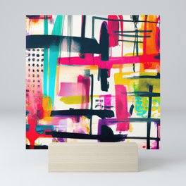 Abstract Expressionism Neo Pop Art Flash Joyful  Mini Art Print