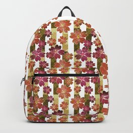 Retro . Floral pattern in yellow and brown tones . Backpack | Retro, Burgundy, Ustic, Digital, Yellow, Grey, Pattern, Flowers, Fall, Graphicdesign 