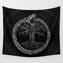 Ouroboros with Tree of Life Wall Tapestry