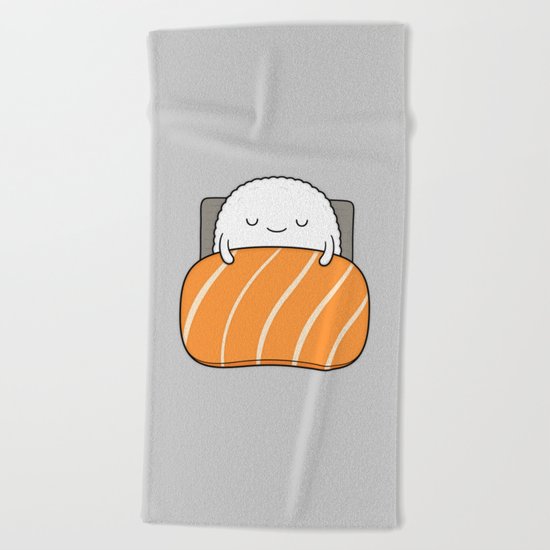 sleepy sushi Beach Towel