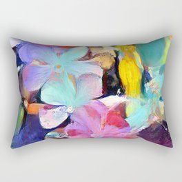 Colourful kerbside floqwers Rectangular Pillow