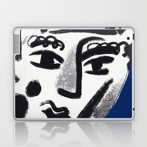 Portrait in blue 02 Laptop & iPad Skin