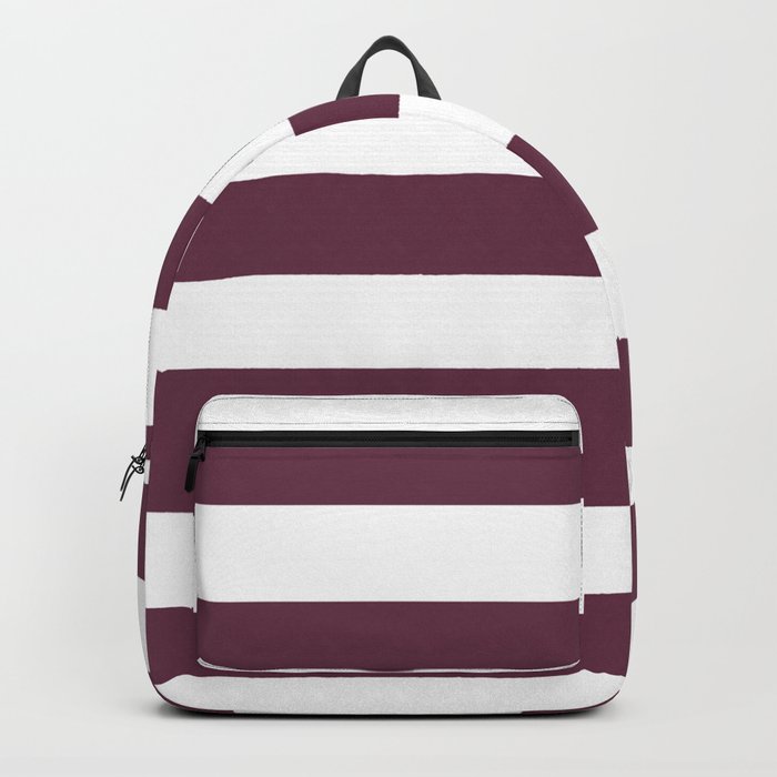 Wine dregs - solid color - white stripes pattern Backpack