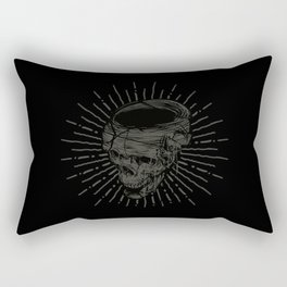 Spooky Skull Illustration Rectangular Pillow