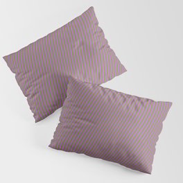 [ Thumbnail: Orchid and Green Colored Lines Pattern Pillow Sham ]