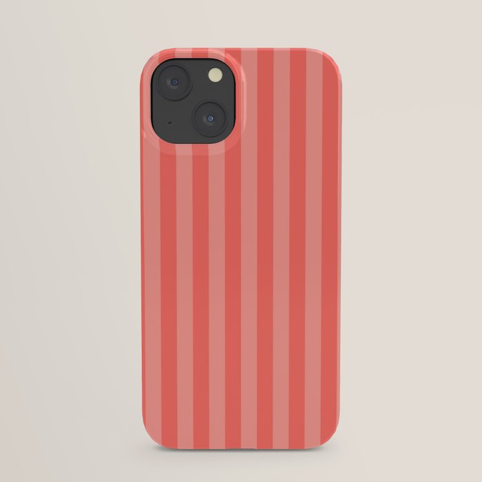 Coral Pink Thin Vertical Stripes