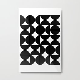 Mid Century Modern Geometric 04 Black Metal Print | Geometric, Shapes, Curated, Modern, Nordic, Monochrome, Midcenturymodern, Digital, Scandinavian, Pattern 