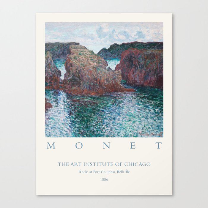 Claude Monet Rocks Port Goulphar 1886 Art Exhibition Canvas Print