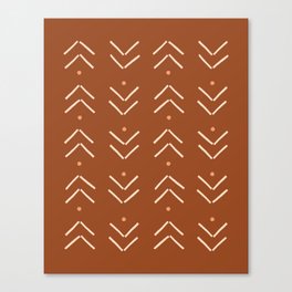 Arrow Geometric Pattern 20 in Terracotta Brown Beige Canvas Print