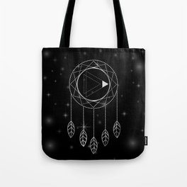 Native American Indian dreamcatcher in Silver	 Tote Bag