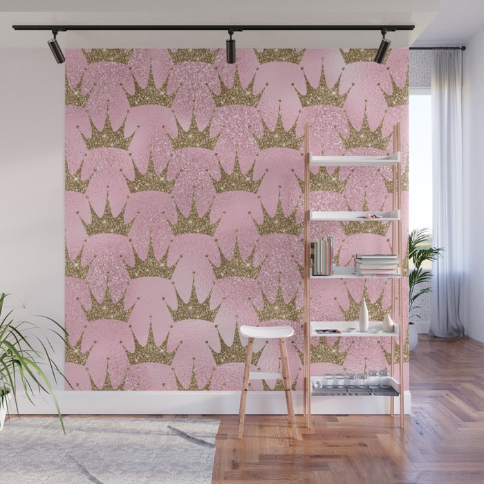 Gold glittering crown  Wall Mural
