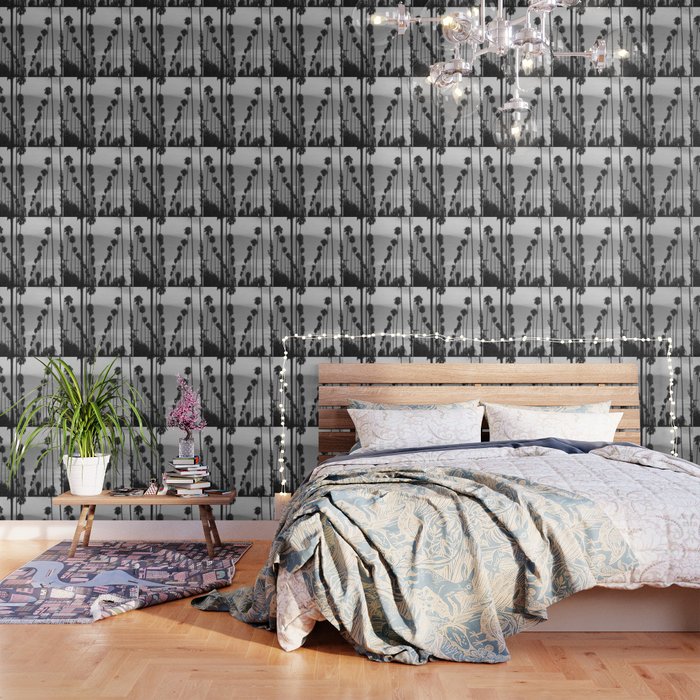 Vintage Black White California Palm Trees Photo Wallpaper By Bravuramedia Society6